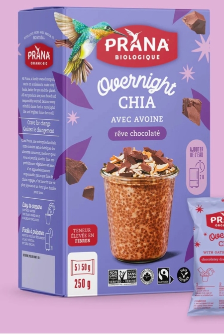 Chia au frigo - Mélange d’avoine et chia biologique - Rêve chocolaté