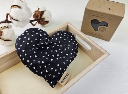 Coussin réconfort Cœur pour bébé en coton (Népal)