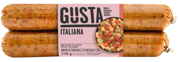Saucisses de seitan aux oignons- Gusta Foods 1