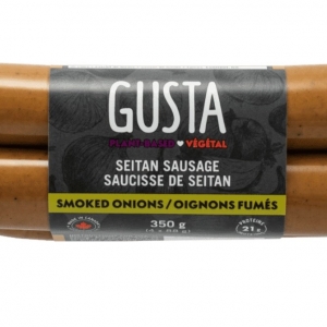 Saucisses de seitan aux oignons- Gusta Foods